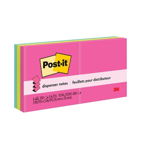 Post-It Refill, Post-It, 3"x3", Pup, Ne, PK6 R330AN